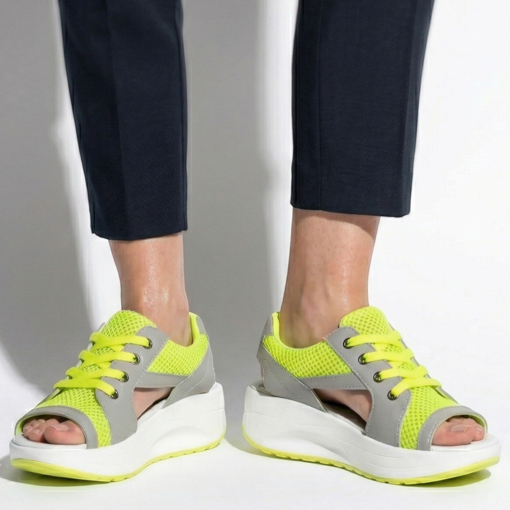 Nyla - Women's Open Toe Platform Sandals - Sandal - Green - Parker&Brooks
