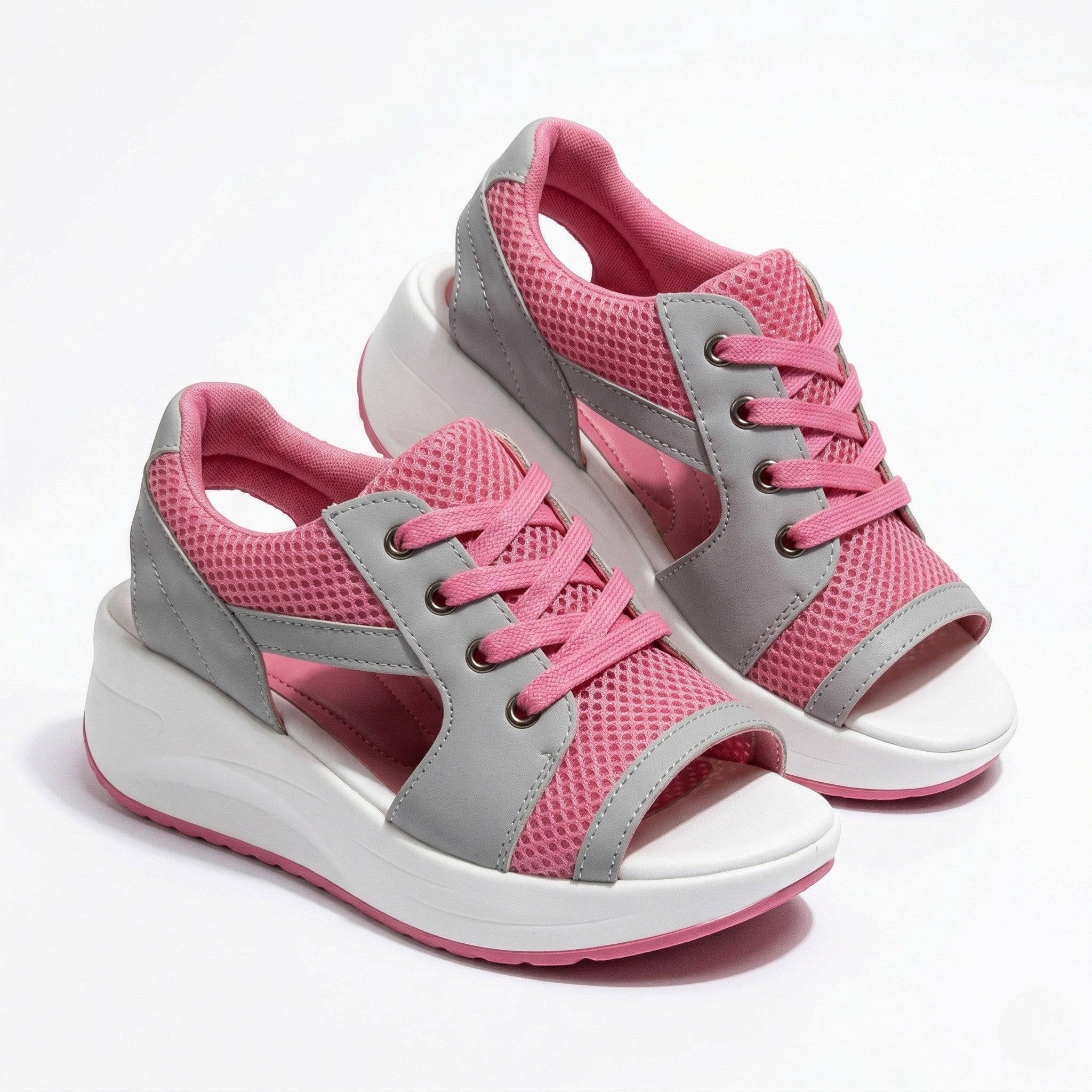 Nyla - Women's Open Toe Platform Sandals - Sandal - Pink - Parker&Brooks