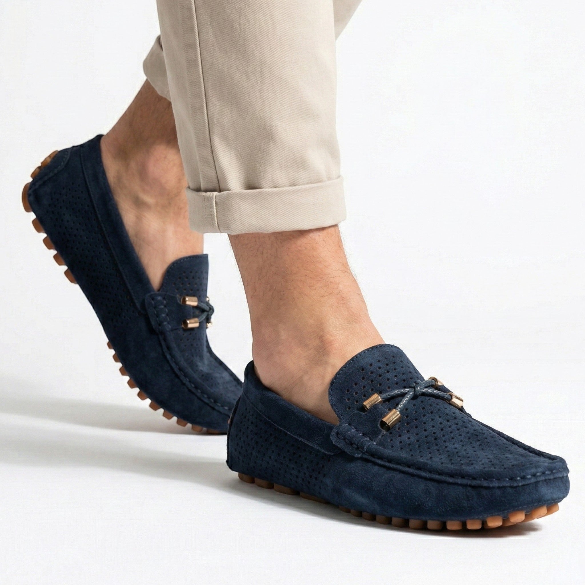 Oliver - Men's Breathable Slip - On Loafer Shoes - Loafers - Blue - Parker&Brooks
