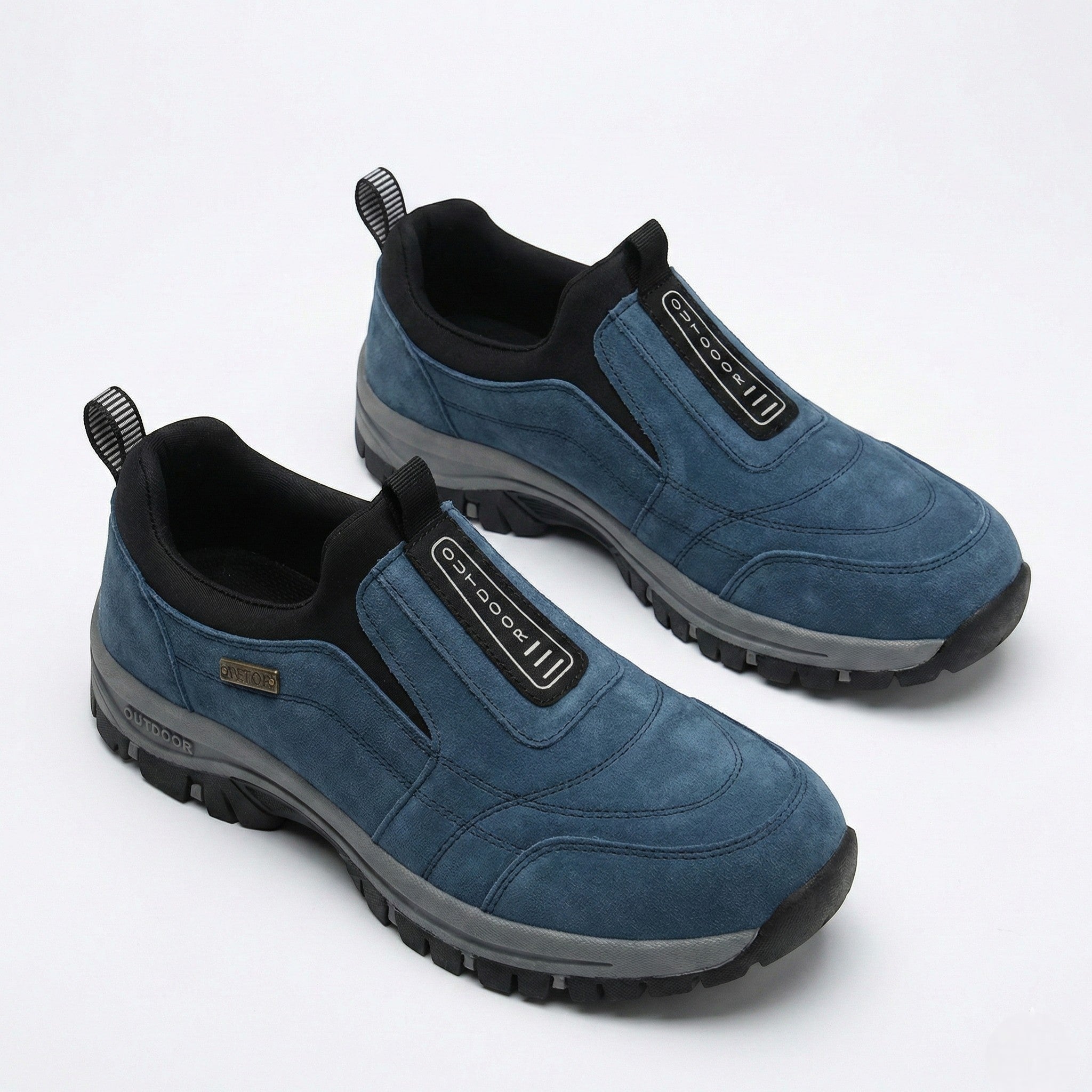 Oliver - Men's Orthopedic Slip - On Hiking Shoes - Orthopedic shoes - Blue - Parker&Brooks