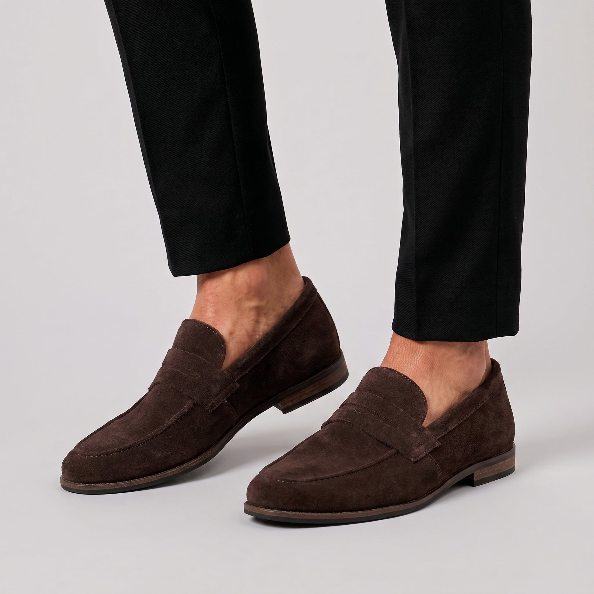 Oliver - Men's Smart Casual Round Toe Penny Loafers - Flats - Brown - Parker&Brooks