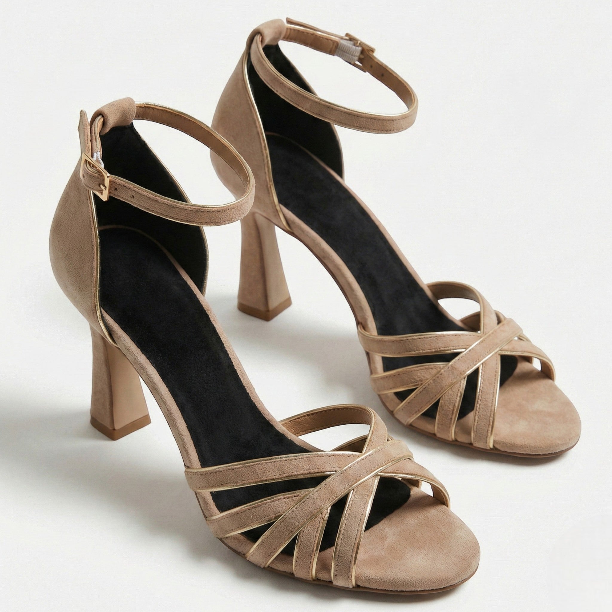 Olivia - Women's Ankle Strap Heel Sandals - Sandal - Beige - Parker&Brooks