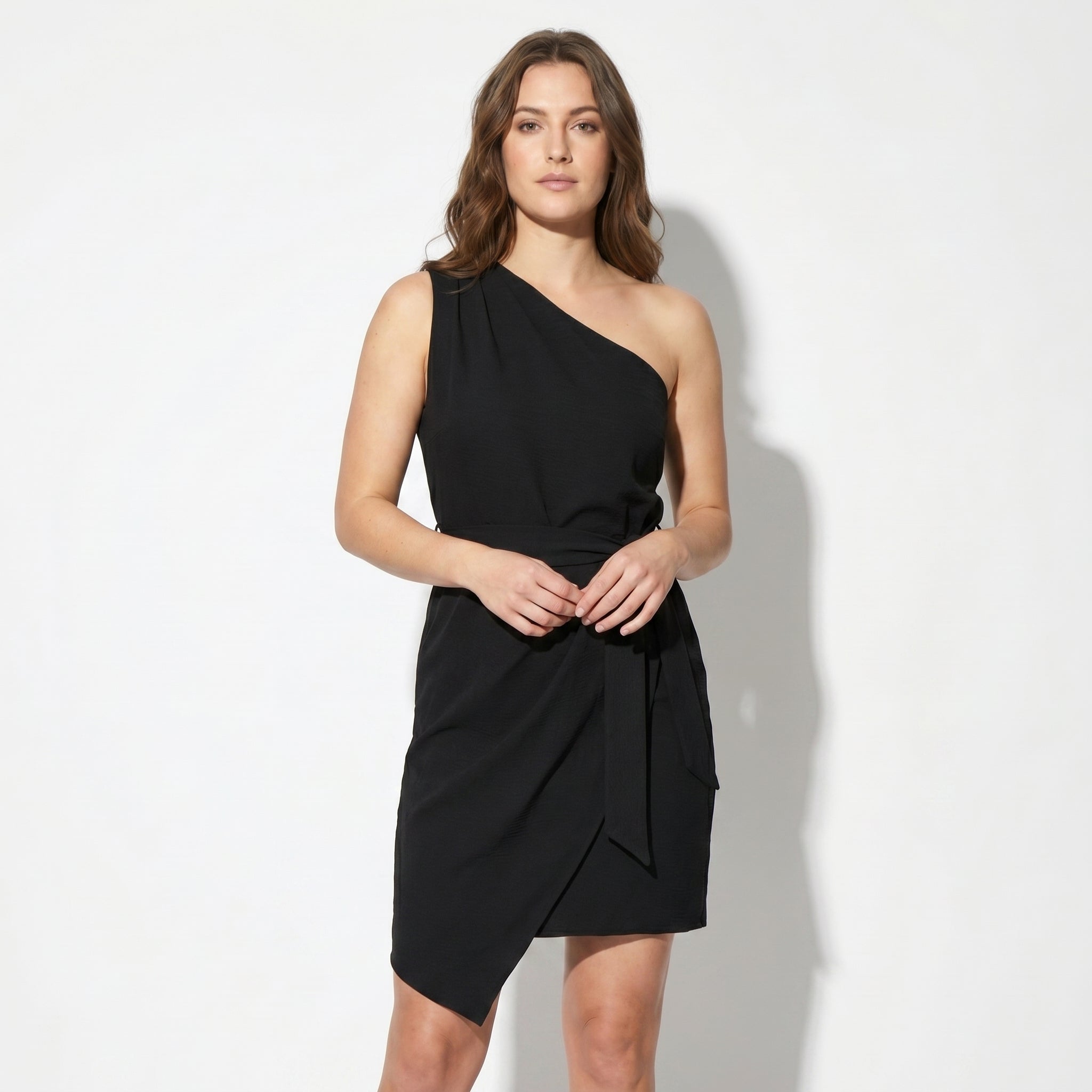 Olivia - Women's One Shoulder Party Mini Dress - Dress - Black - Parker&Brooks
