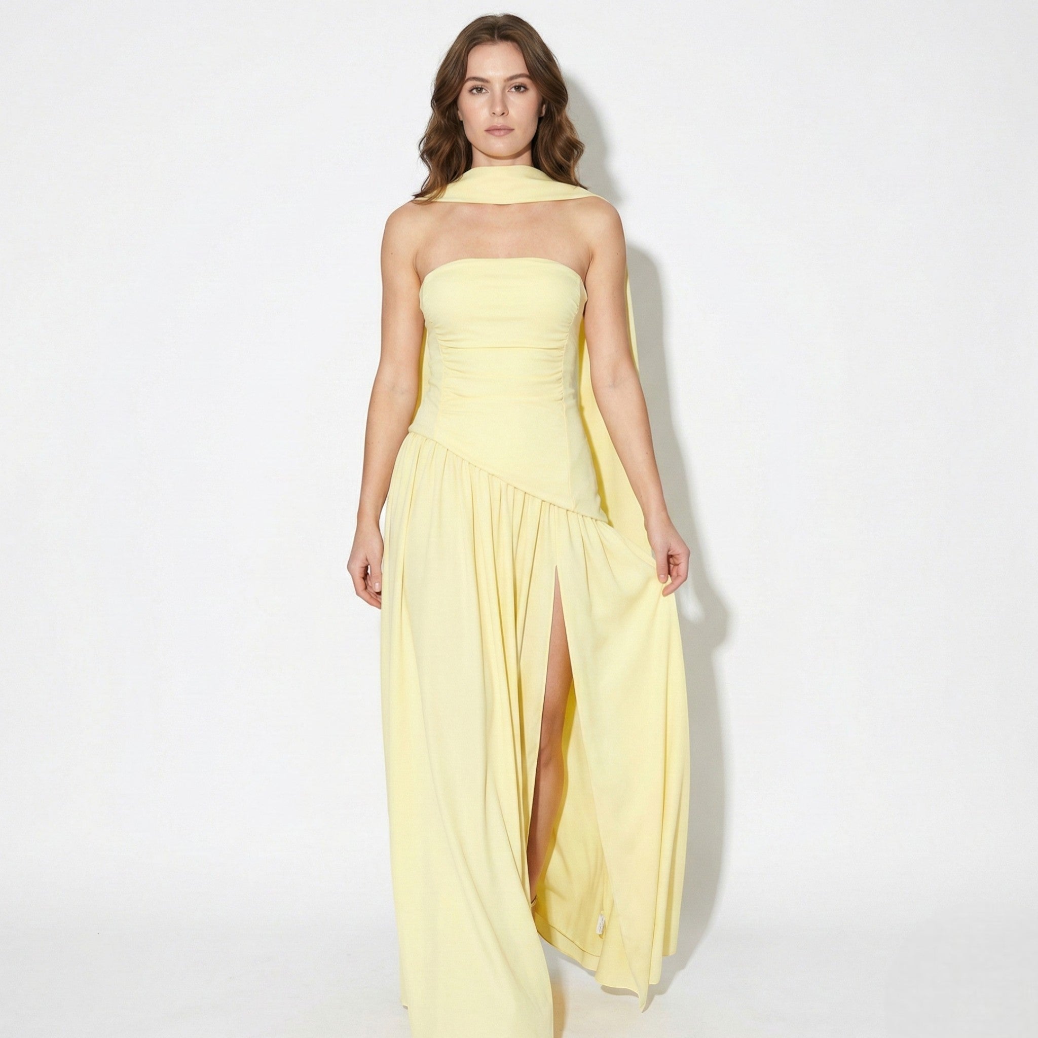 Olivia - Women's Wedding Guest Maxi Dress - Maxi Dress - Yellow - Parker&Brooks