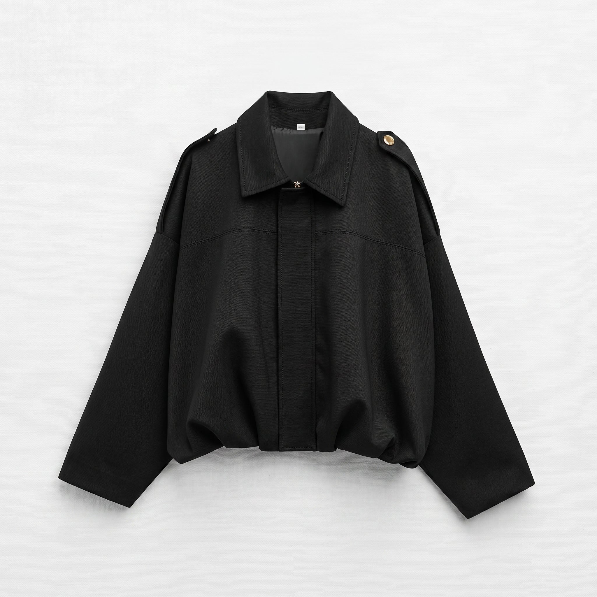 Olivia - Women's Vintage Dropped Shoulder Suede Bomber Jacket - Bomber Jackets - Black - Parker&Brooks