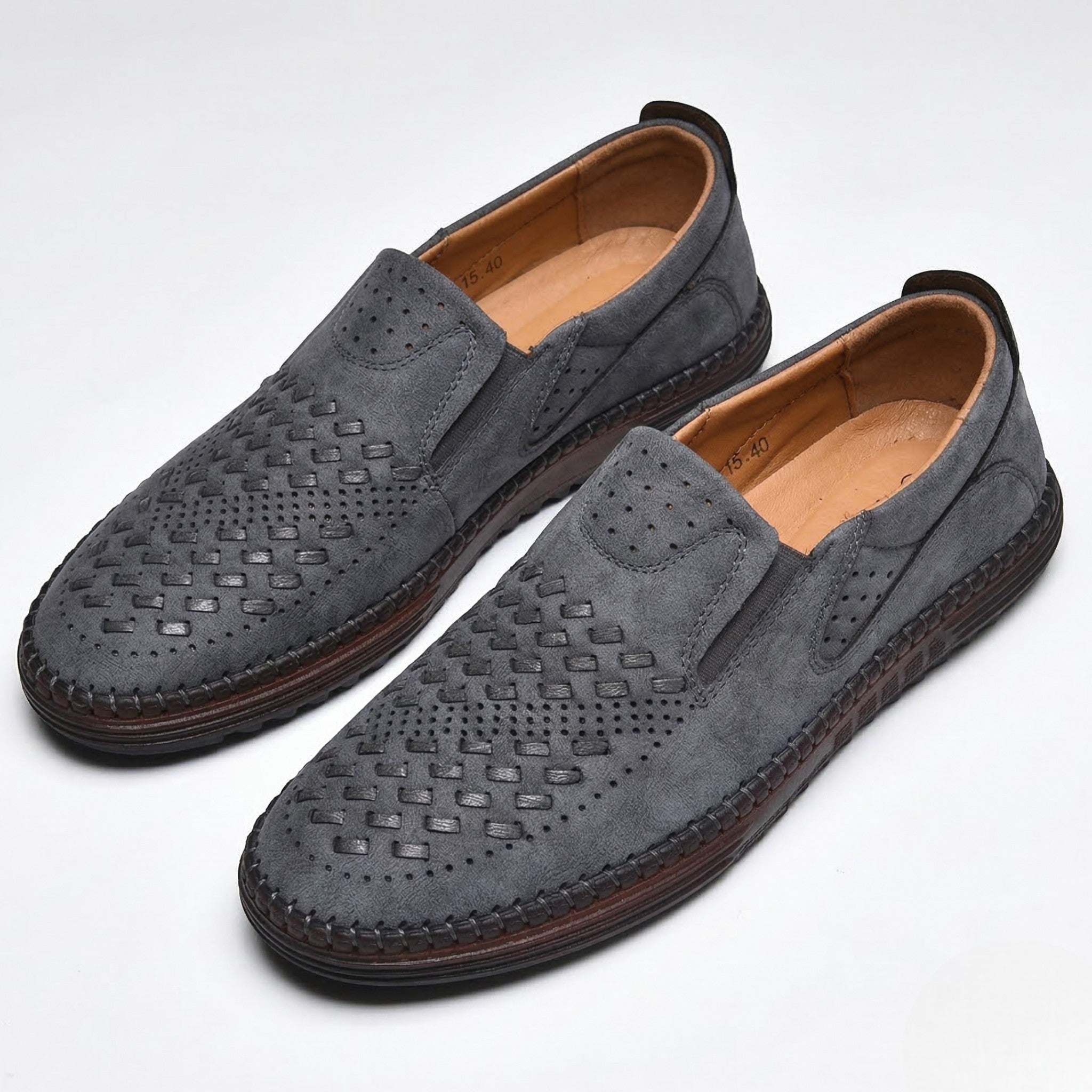 Oscar - Men's Orthopedic Casual Slip - On Loafers - Loafers - Gray - Parker&Brooks