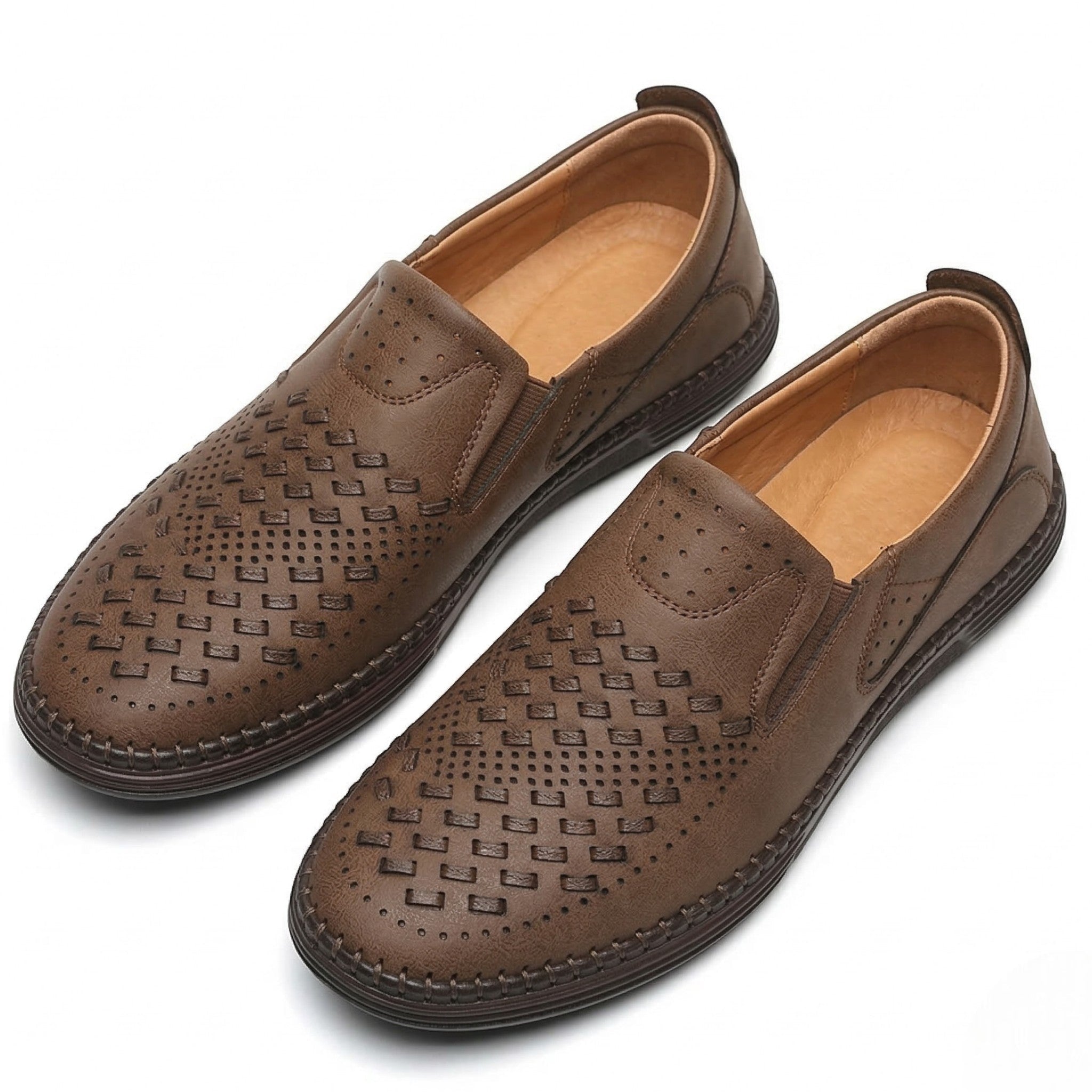 Oscar - Men's Orthopedic Casual Slip - On Loafers - Loafers - Brown - Parker&Brooks