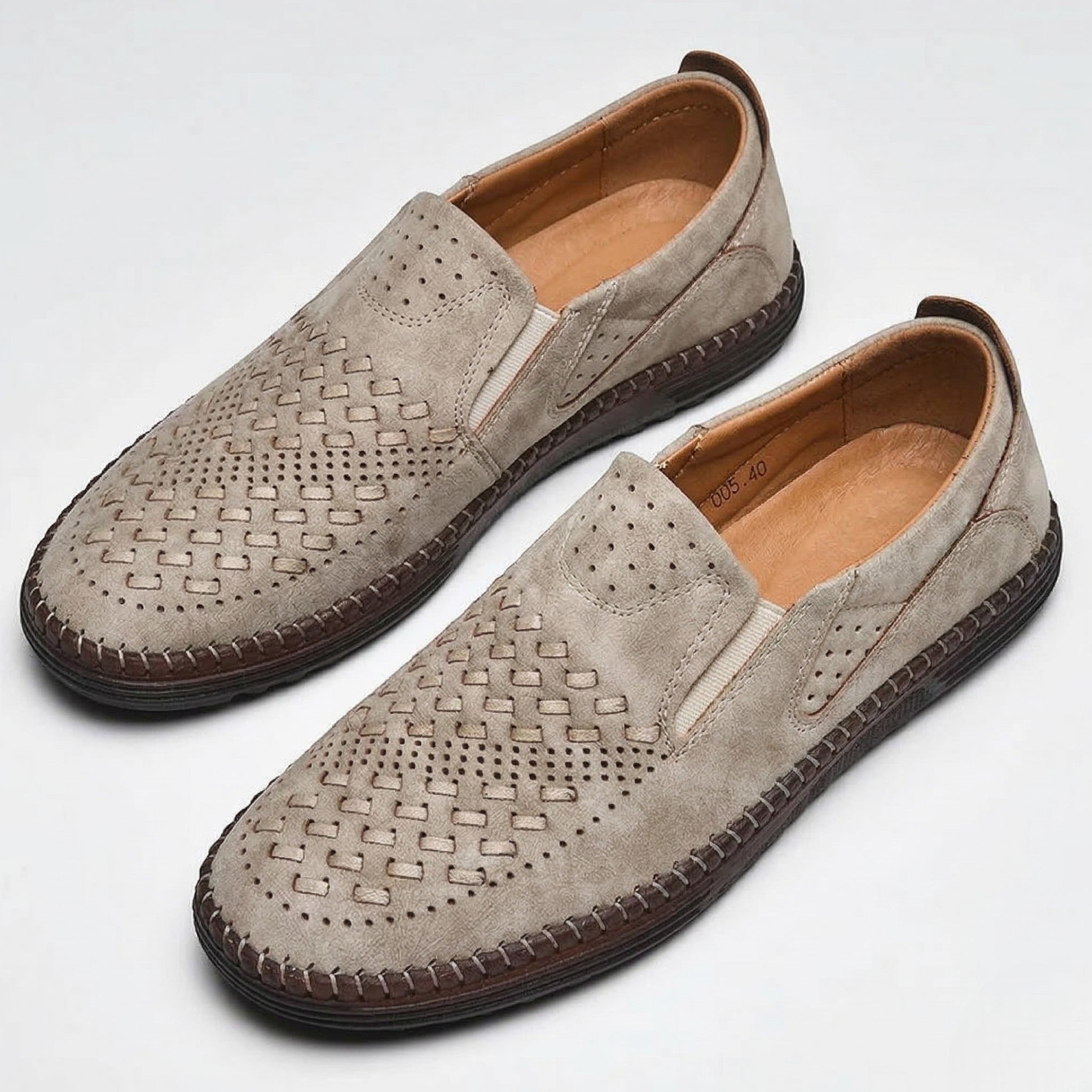 Oscar - Men's Orthopedic Casual Slip - On Loafers - Loafers - Beige - Parker&Brooks