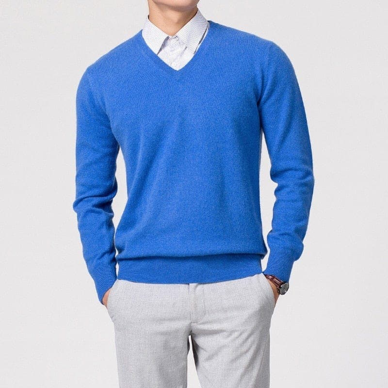 Nevan – Men's V-Neck Sweater Fine Knit