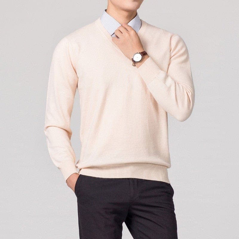 Nevan – Men's V-Neck Sweater Fine Knit