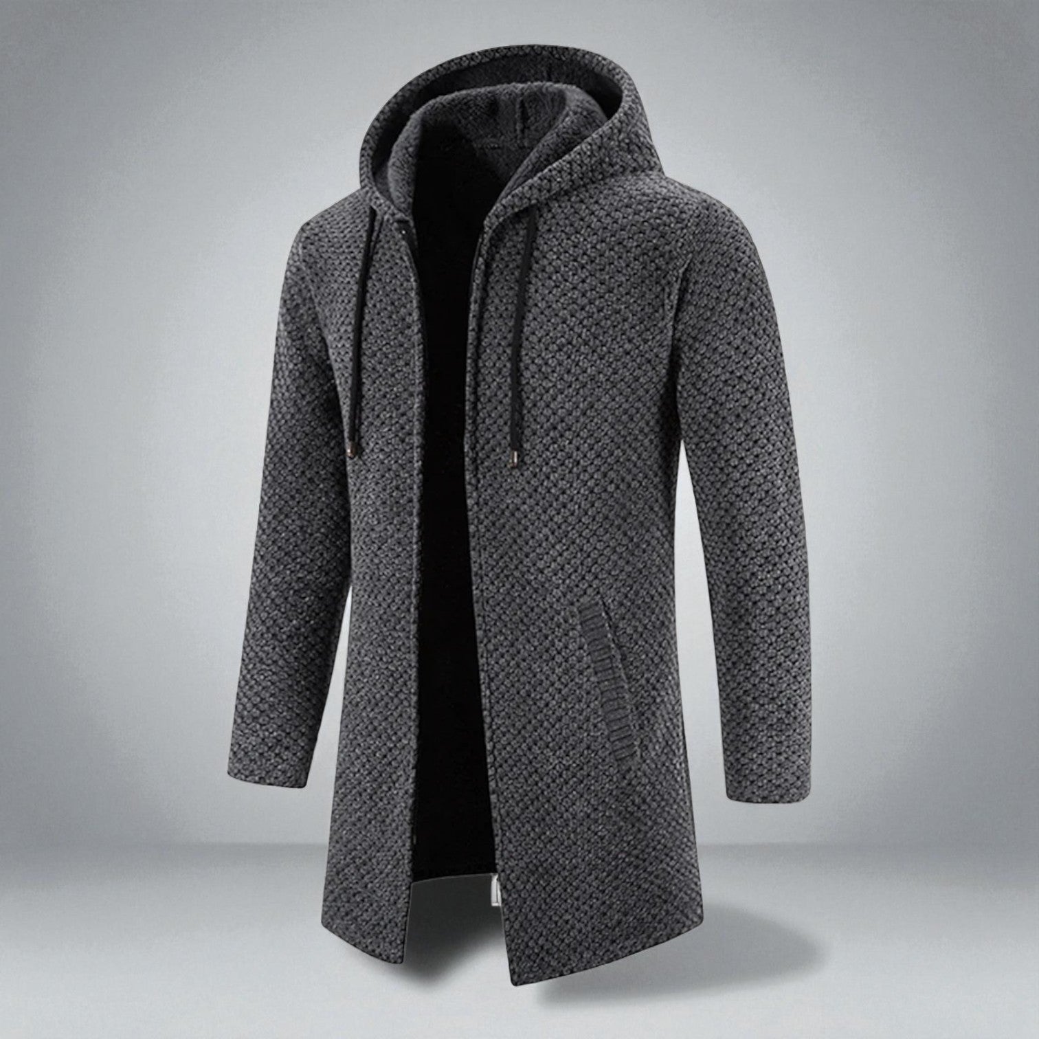 Paul – Mid-Length Sweater with Hood and Pocket