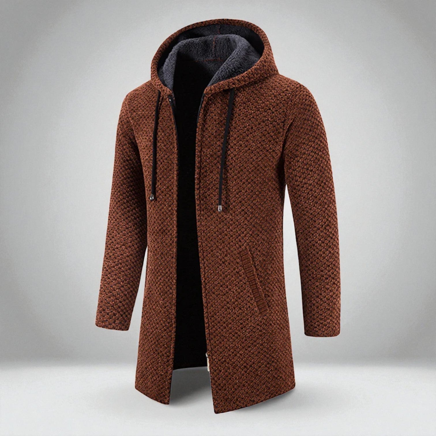 Paul – Mid-Length Sweater with Hood and Pocket