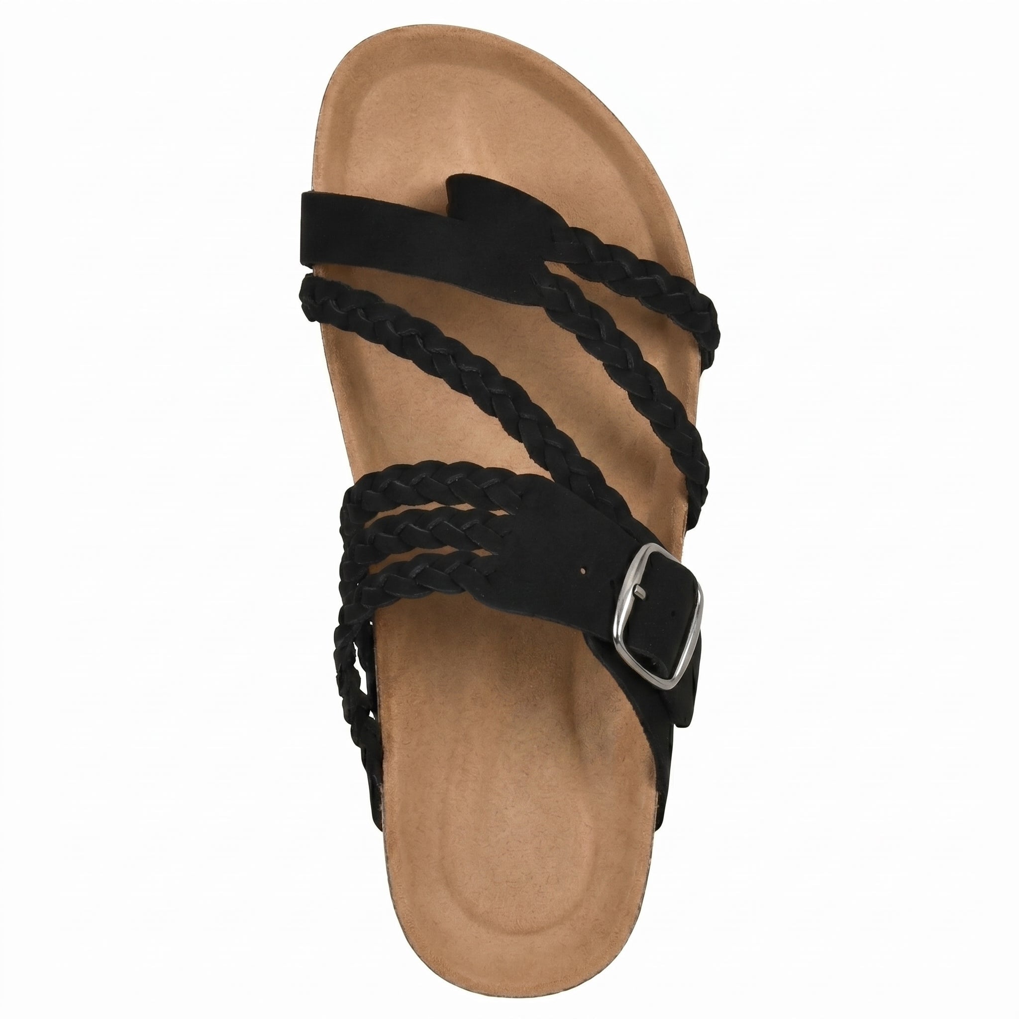 Paula - Women's Summer Braided Flat Sandals - Sandal - Black - Parker&Brooks