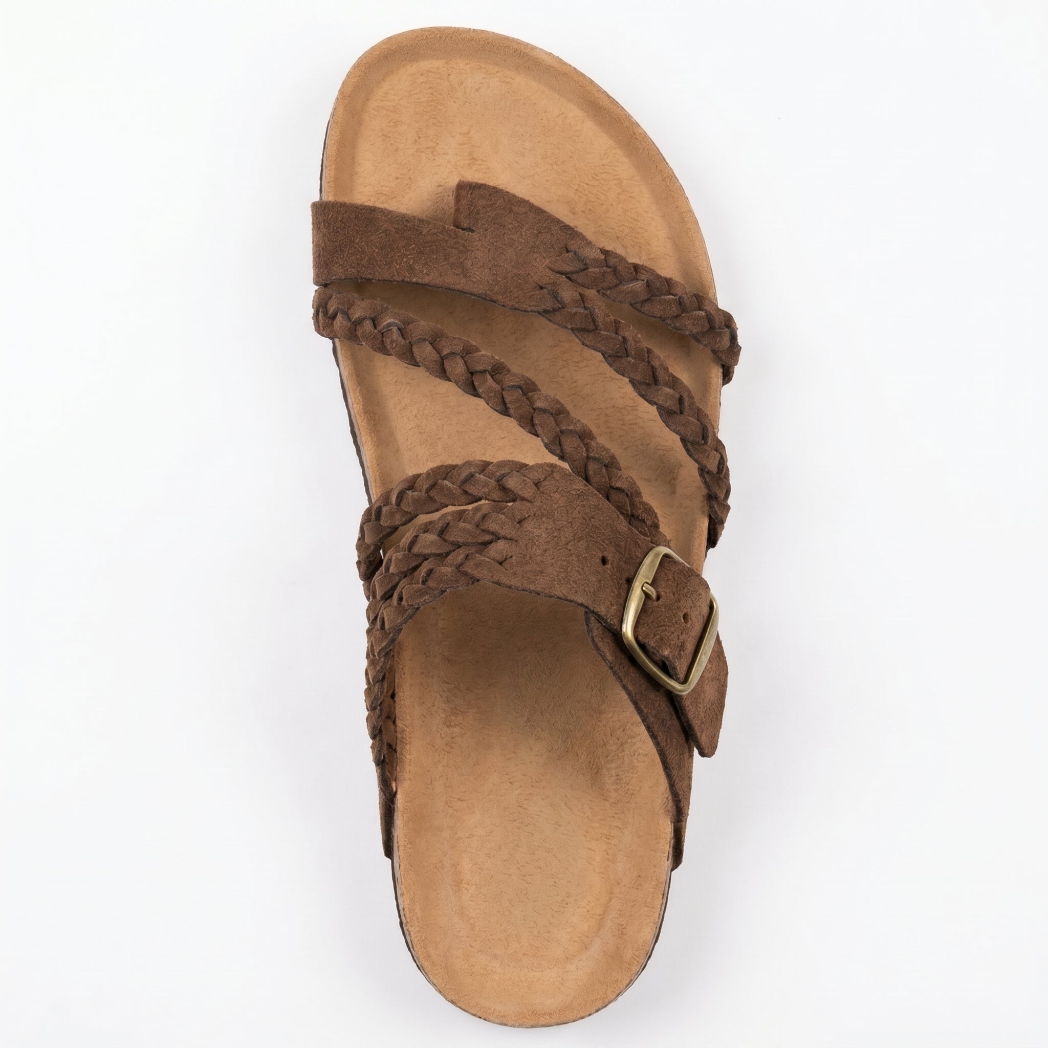 Paula - Women's Summer Braided Flat Sandals - Sandal - Brown - Parker&Brooks