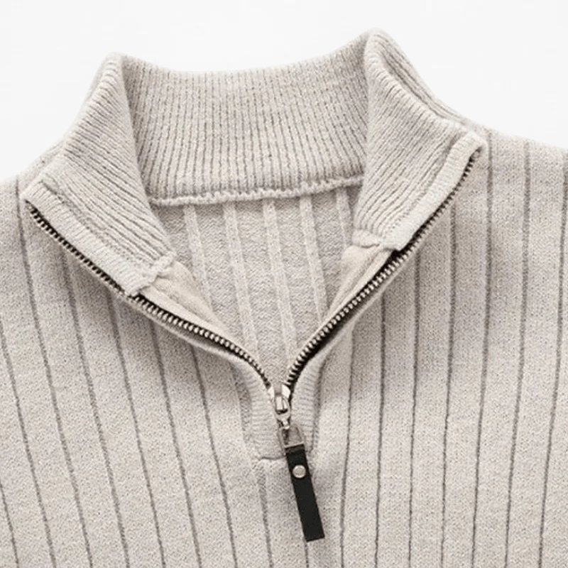 Rafael – Half-Zip Knit Sweater with High Collar
