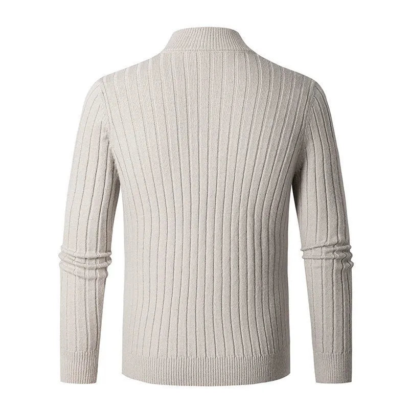 Rafael – Half-Zip Knit Sweater with High Collar