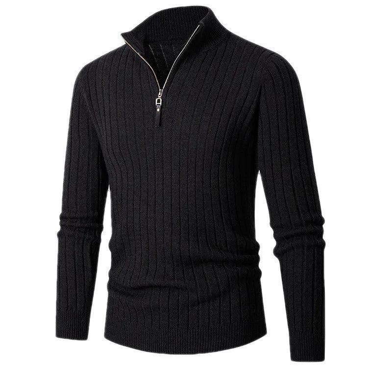 Rafael – Half-Zip Knit Sweater with High Collar