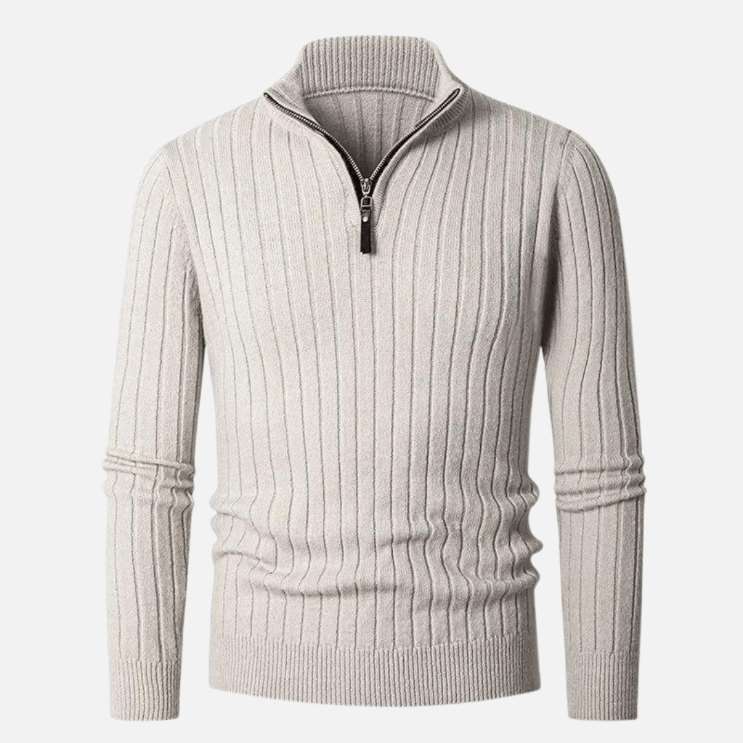 Rafael – Half-Zip Knit Sweater with High Collar