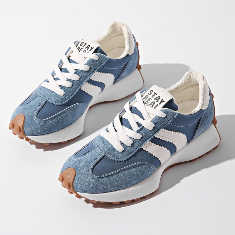 Riley - Women's Retro Chunky Sole Low-Top Sneaker - Sneakers - Blue - Parker&Brooks