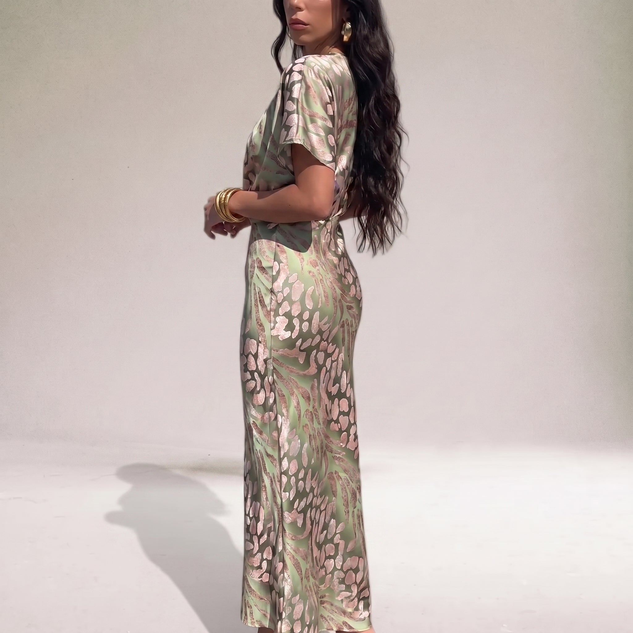 Rosie - Women's Twisted Front Wedding Guest Maxi Dress - Maxi Dress - Light Green - Parker&Brooks
