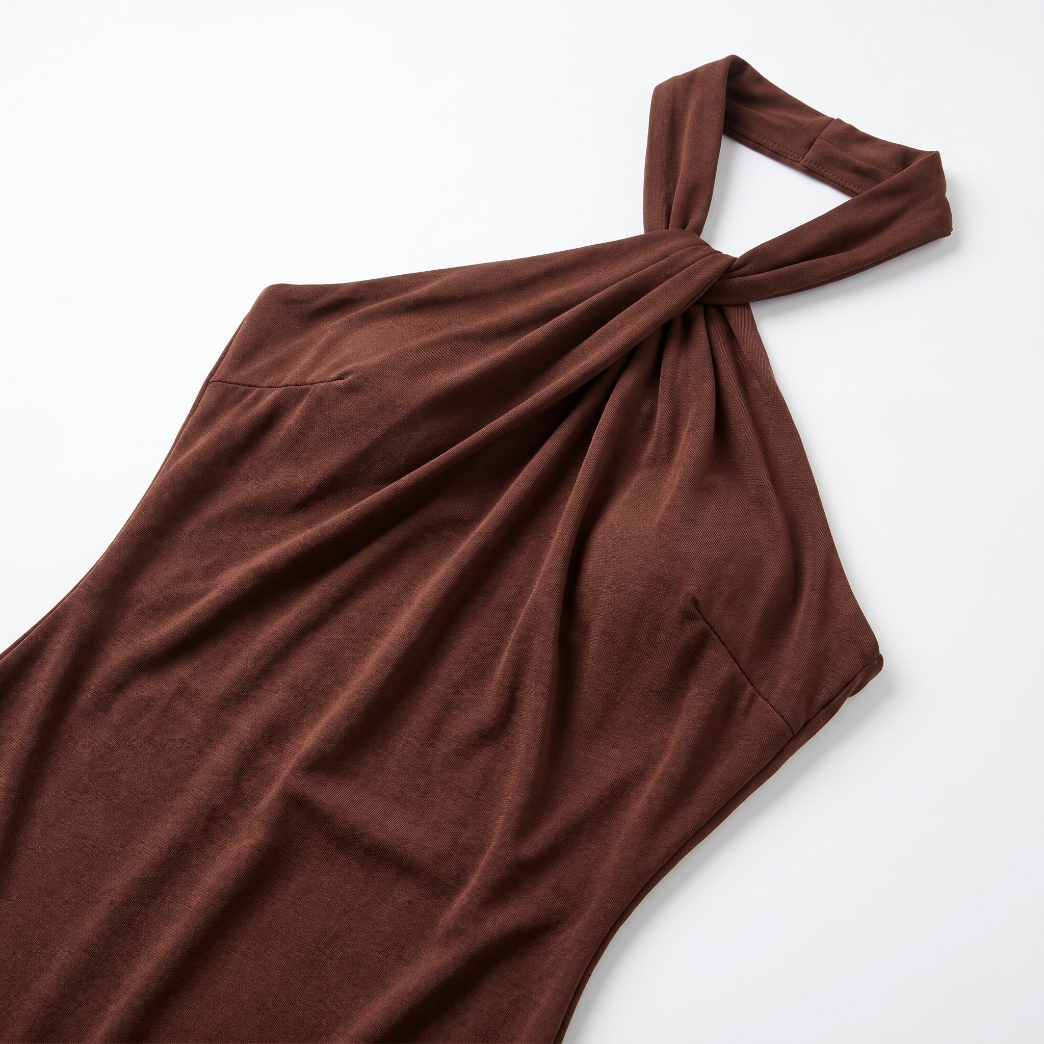 Rosie - Women's Wedding Guest Halter Neck Maxi Dress - Maxi Dress - Brown - Parker&Brooks