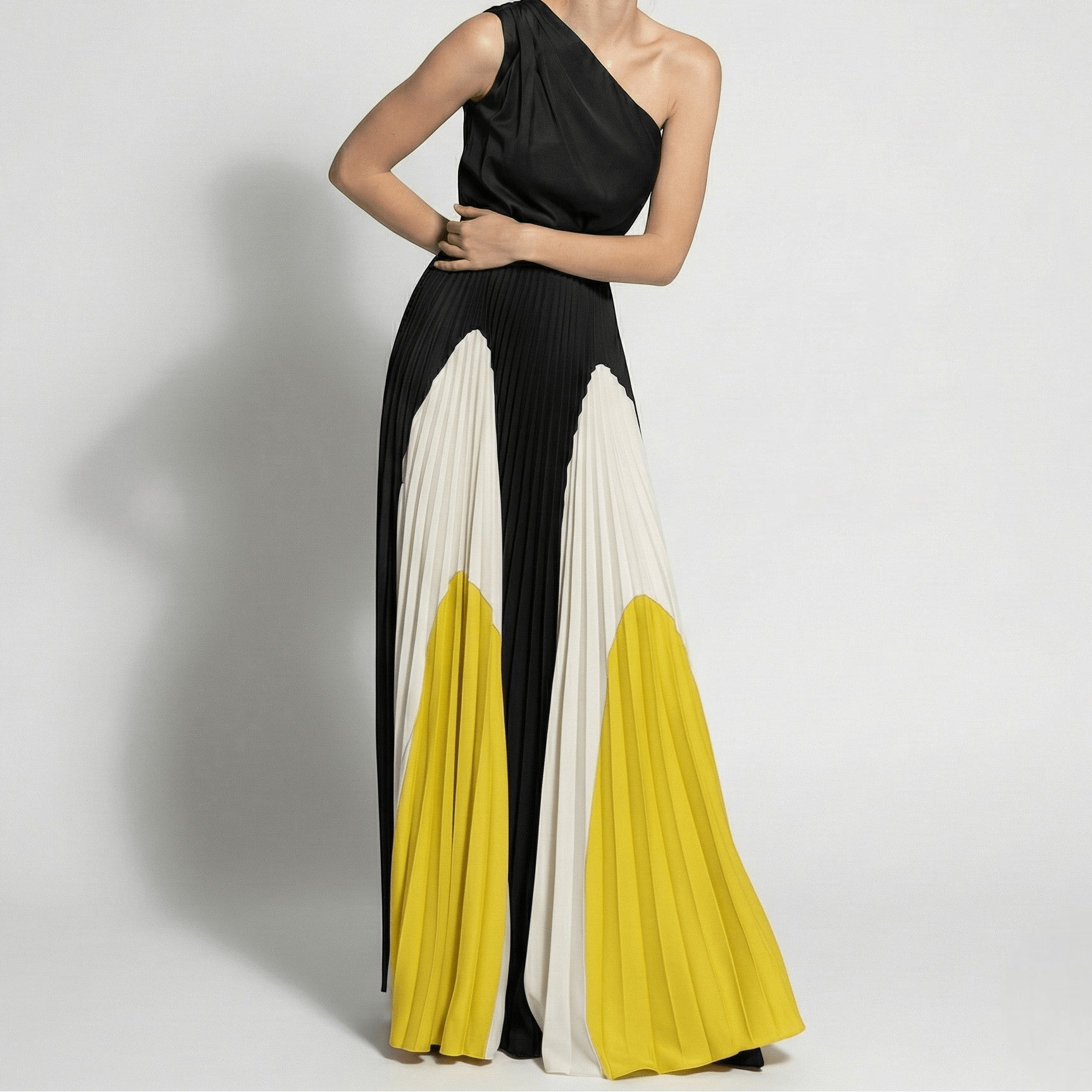 strapless open back dress Ruby – Women’s One-Shoulder Evening Maxi Dress - Yellow / M - Premium Quality Fashion