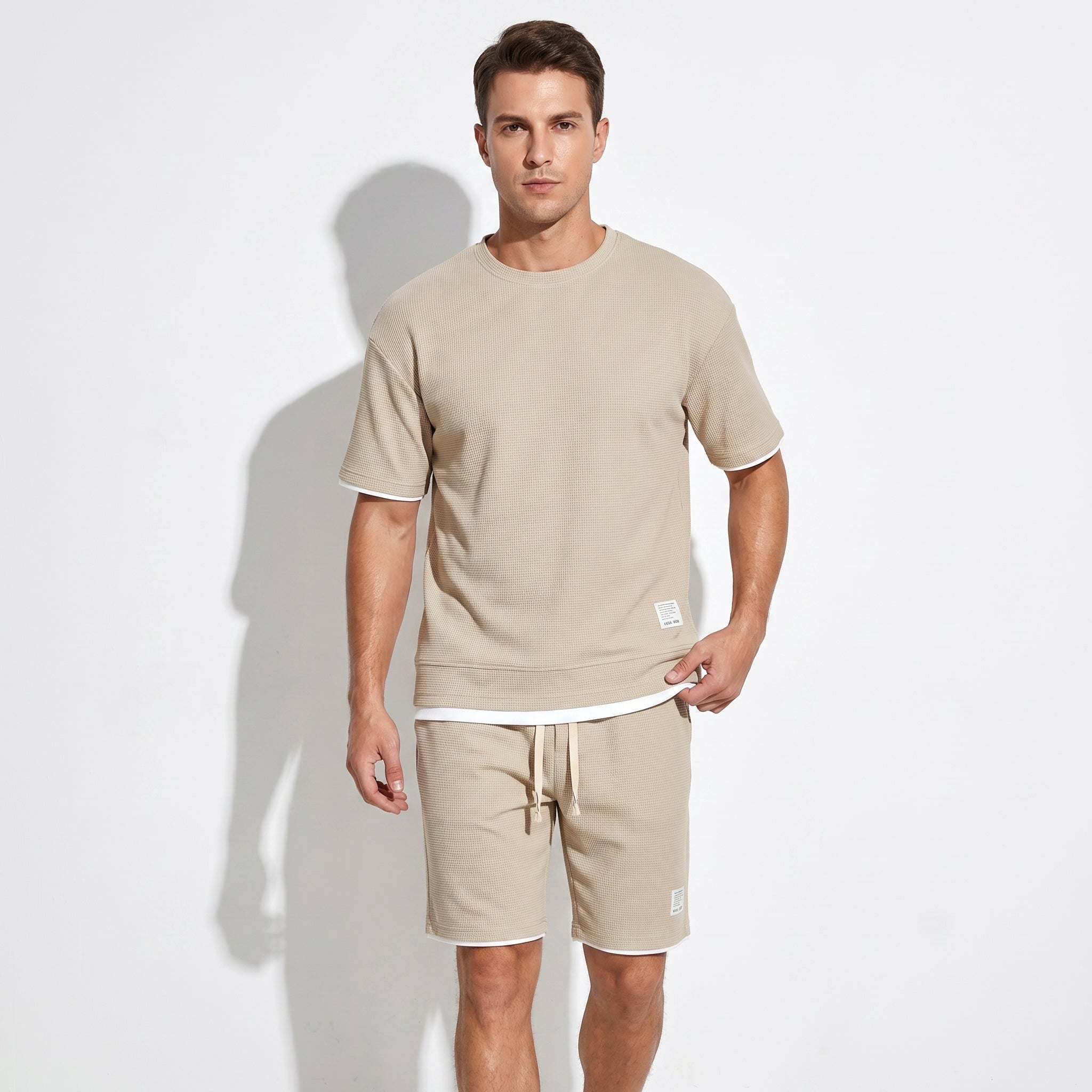 Ryan - Men's Relaxed Fit Co - Ord Set - Sets for Men - Beige - Parker&Brooks