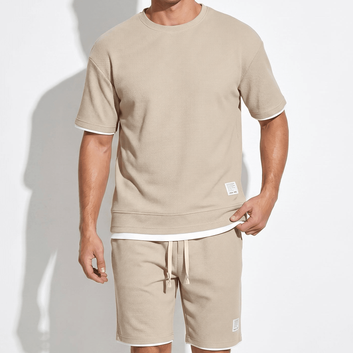 Ryan - Men's Relaxed Fit Co - Ord Set - Sets for Men - Beige - Parker&Brooks