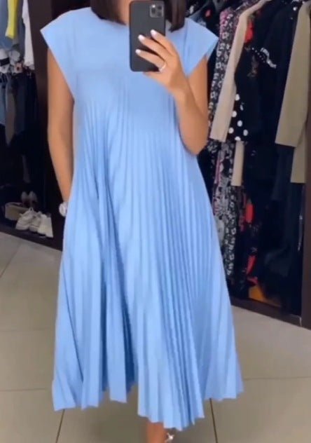 Sabrina – Stylish Pleated Cotton Dress