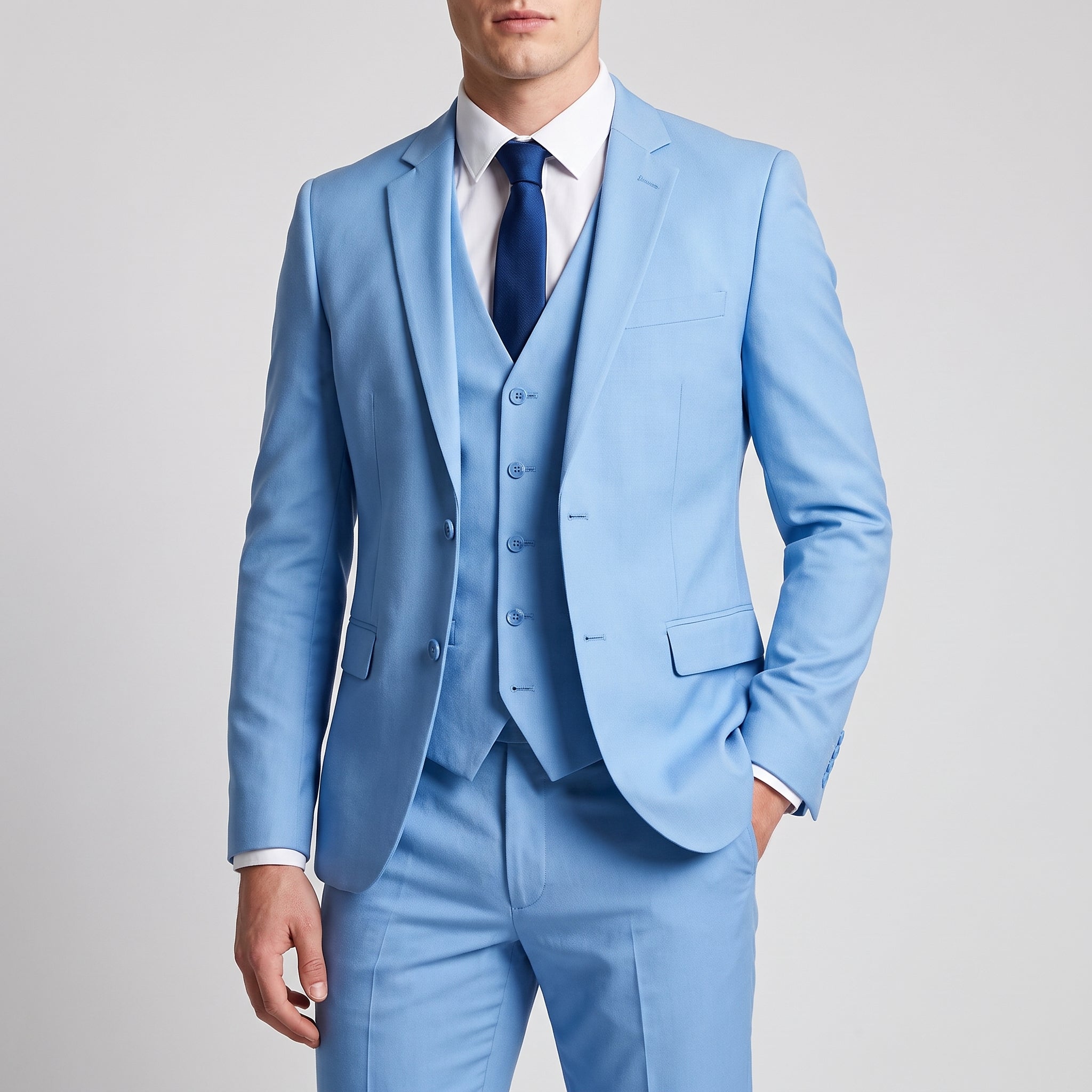 George - Men's Slim Fit Notch Lapel Three-Piece Wedding Guest Suit
