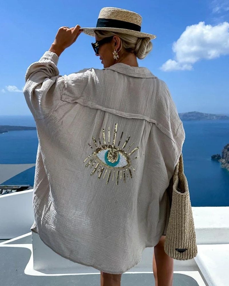 Samira – Elegant Blouse with Sequin & Bead Details
