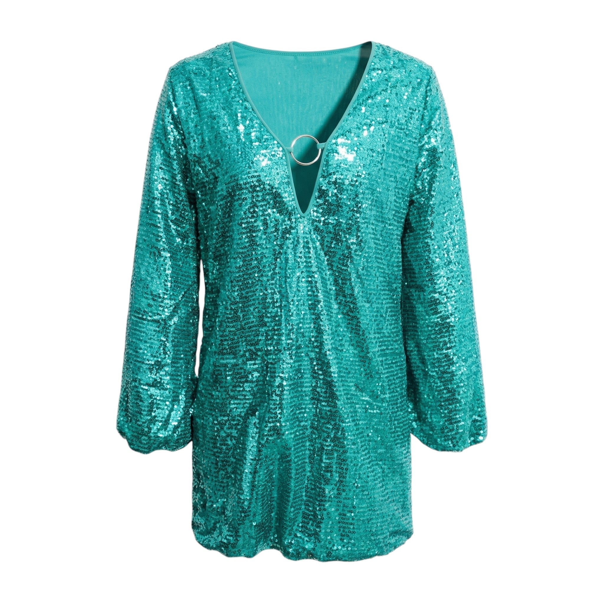 Scarlett - Women's Party Plunge Mini Dress - Mini Dress - Green - Parker&Brooks