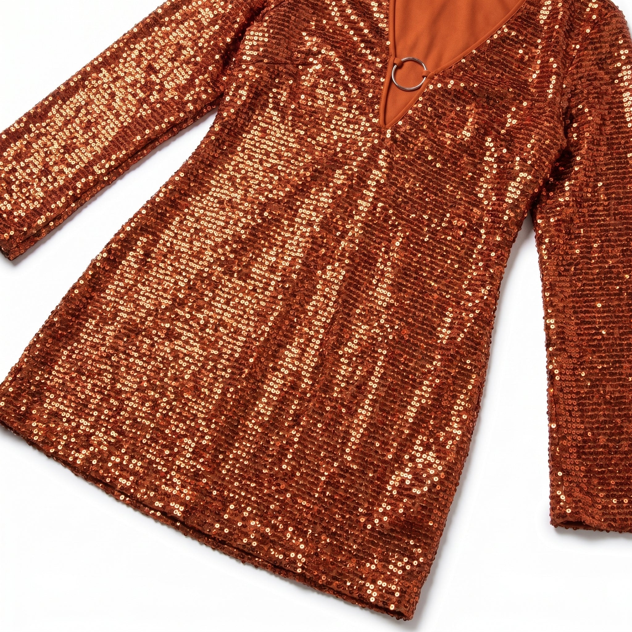 Scarlett - Women's Party Plunge Mini Dress - Mini Dress - Orange - Parker&Brooks