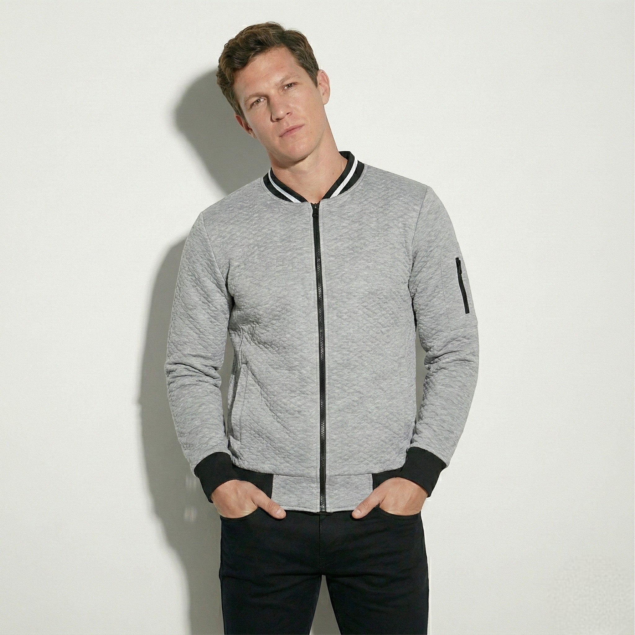 Men's Slim-Fit Zipper Sweater