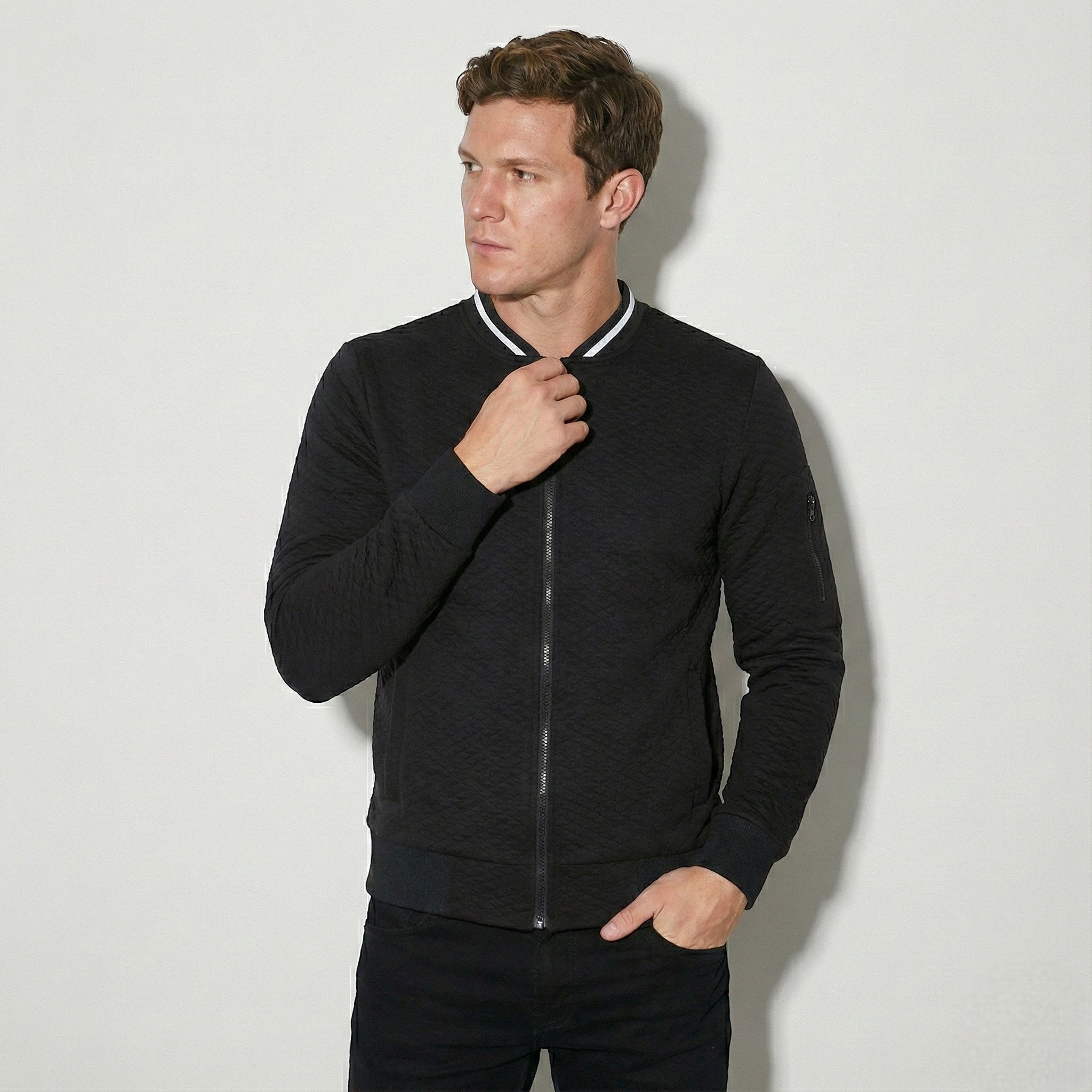 Men's Slim-Fit Zipper Sweater