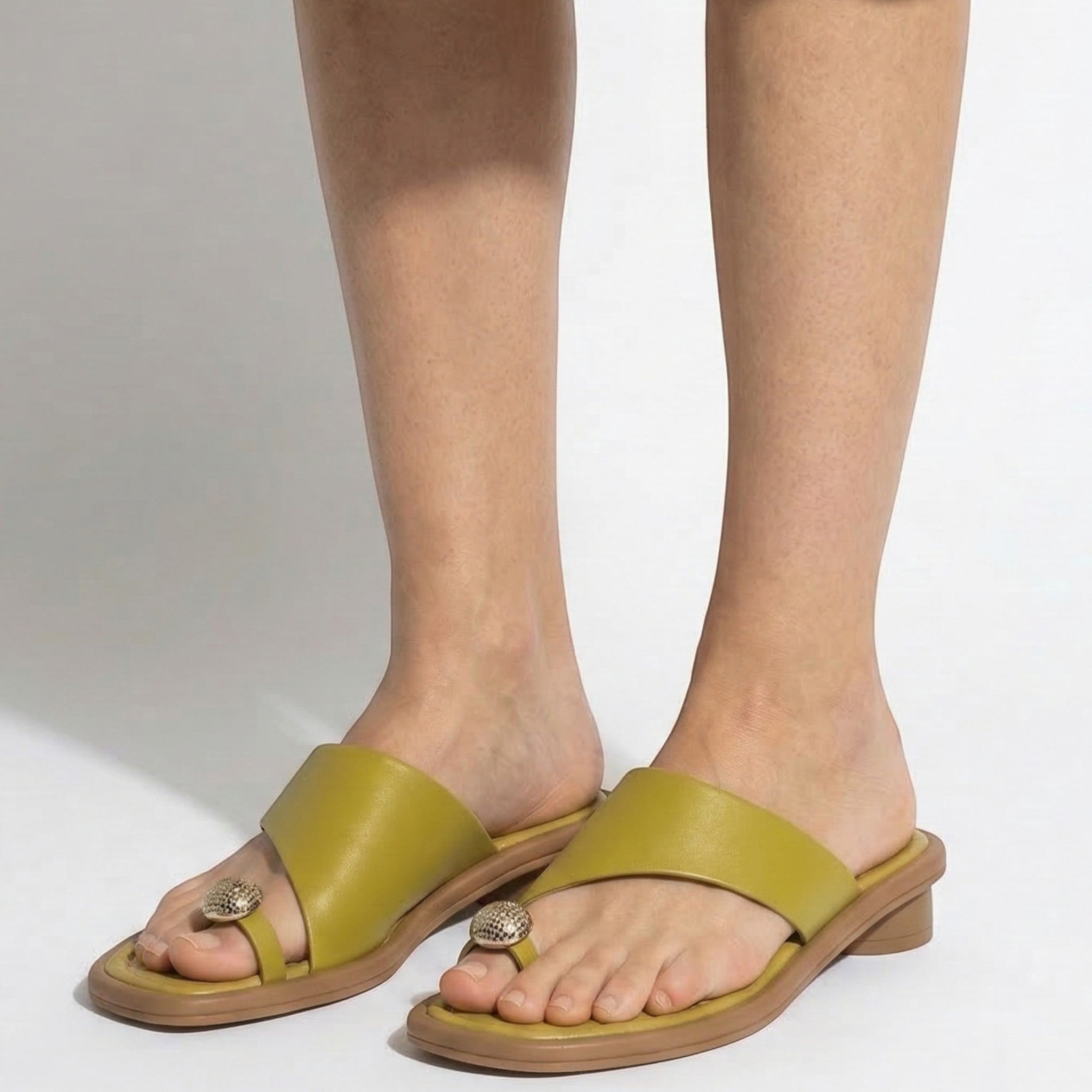 Sophia - Women's Square Toe Summer Heel Sandals - Sandal - Green - Parker&Brooks