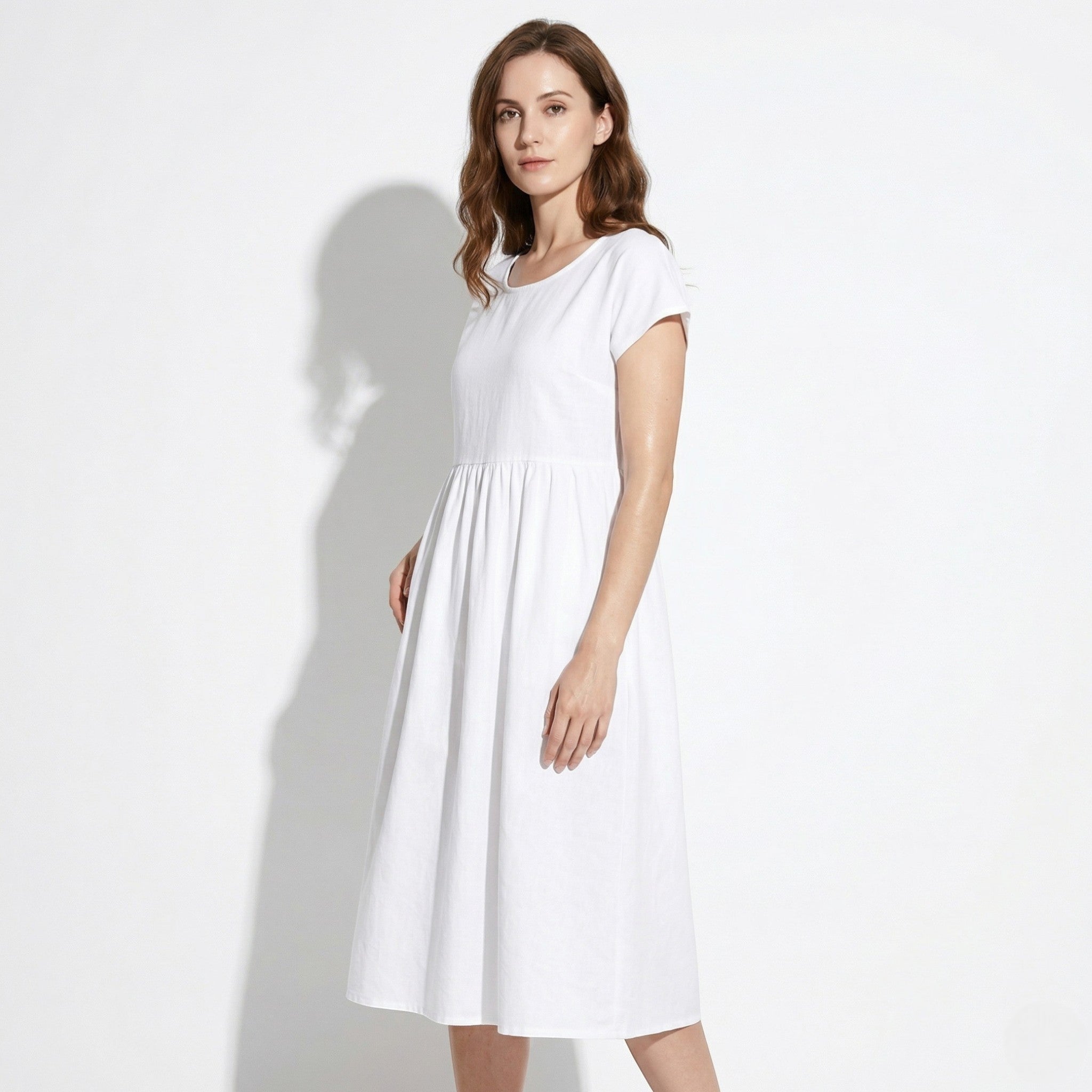 Sophie - Women's Formal Midi Dress - Dress - White - Parker&Brooks