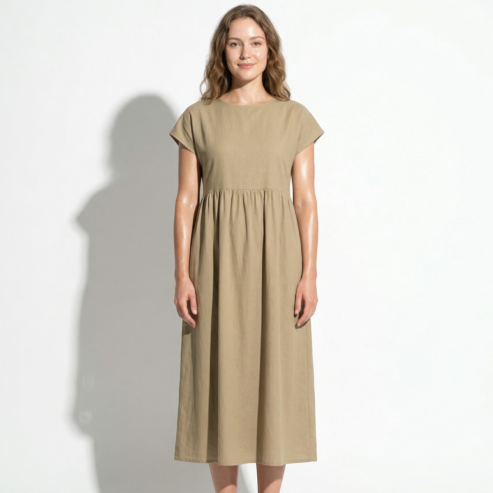 Sophie - Women's Formal Midi Dress - Dress - Khaki - Parker&Brooks