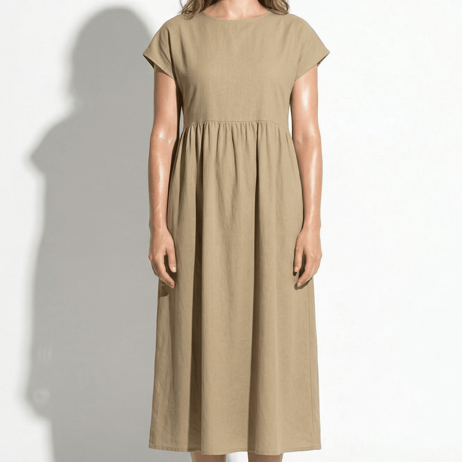 Sophie - Women's Formal Midi Dress - Dress - Khaki - Parker&Brooks