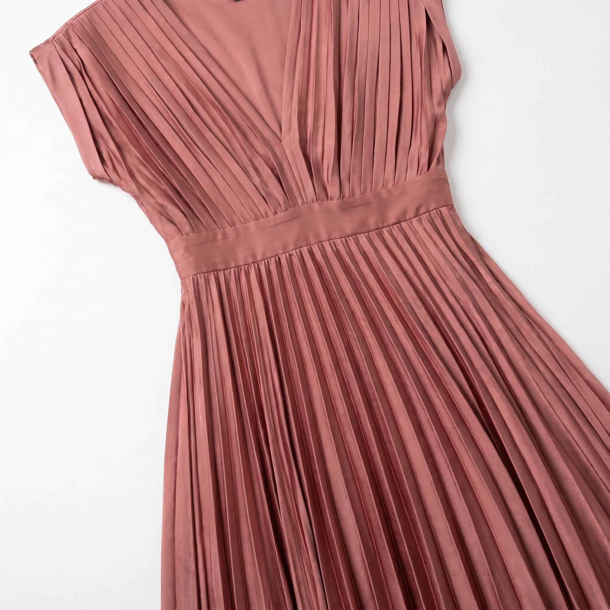 Stella - Women's Pleated Maxi Dress - Dress - Red - Parker&Brooks