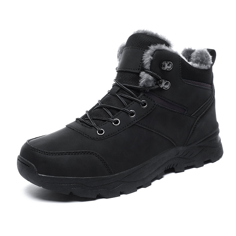 Thomas - Men's Lace-Up Winter Snow Boots with Non-Slip Sole - Boots - Black - Parker&Brooks