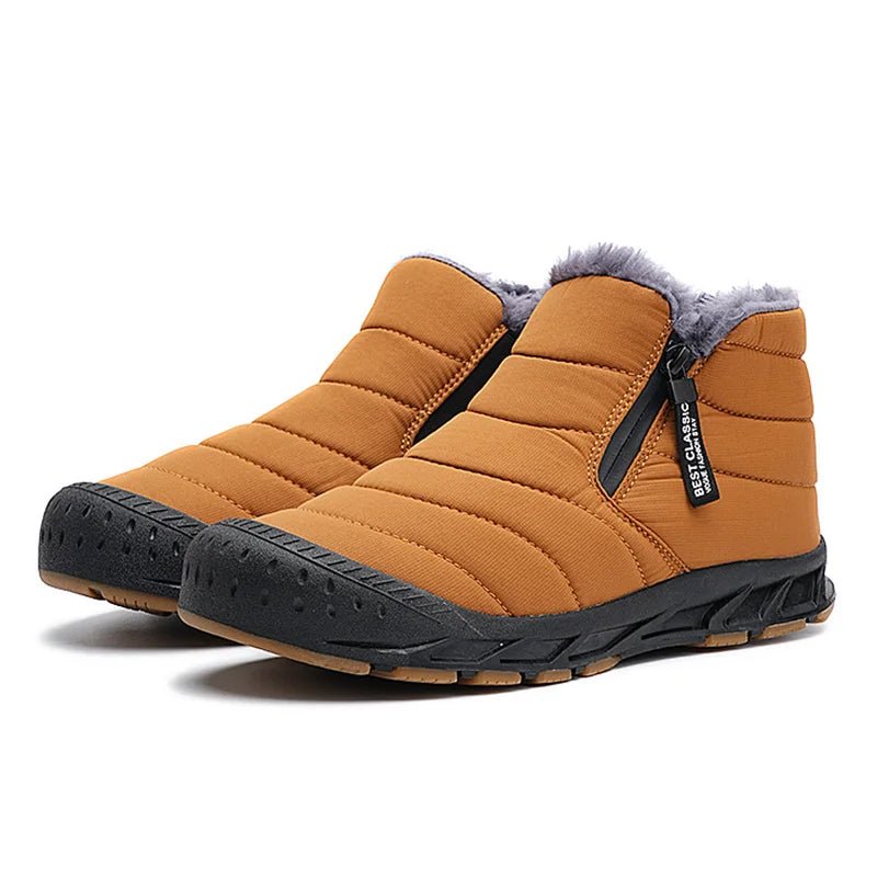Tom - Unisex Insulated Winter Ankle Boots with Side Zip and Cushioned Sole - Boots - Yellow - Parker&Brooks