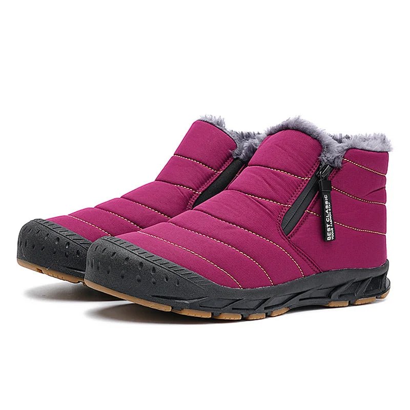Tom - Unisex Insulated Winter Ankle Boots with Side Zip and Cushioned Sole - Boots - Pink - Parker&Brooks