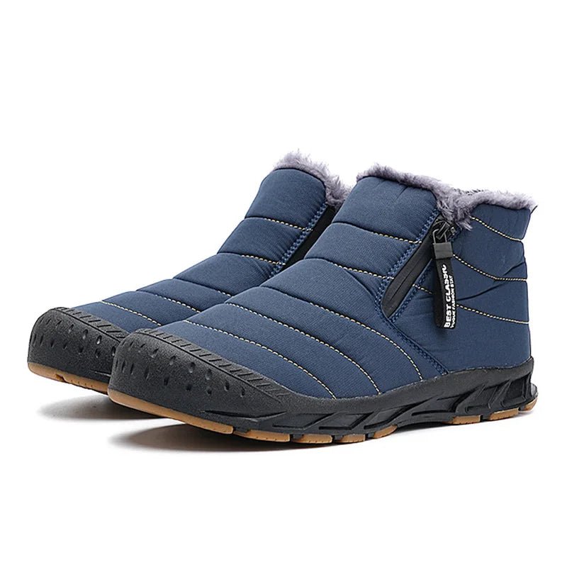 Tom - Unisex Insulated Winter Ankle Boots with Side Zip and Cushioned Sole - Boots - Blue - Parker&Brooks