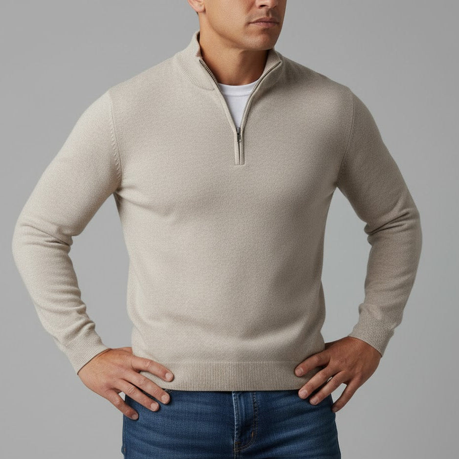 Godric – Men's Knit Sweater with Half Zip