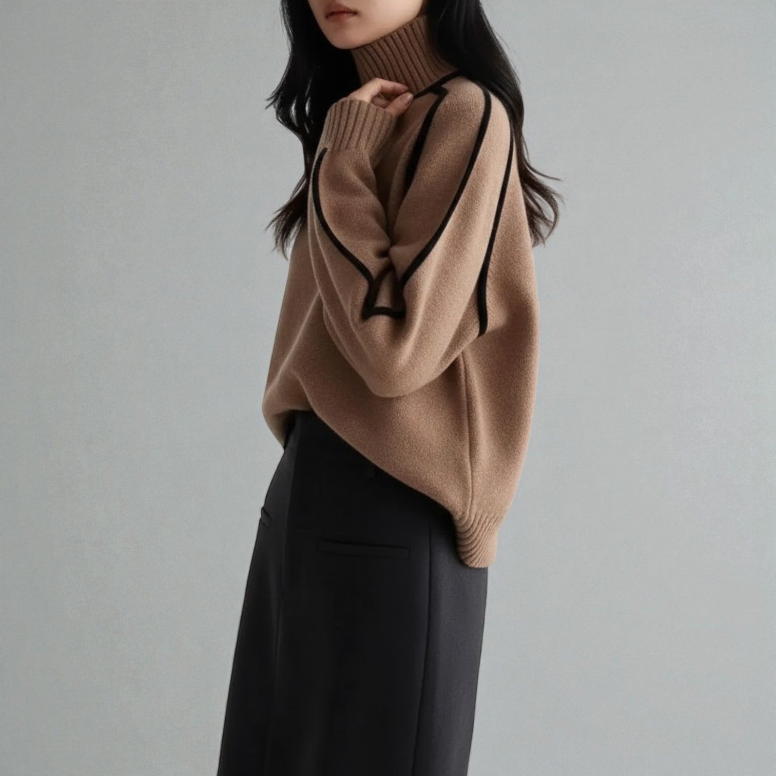 Maëlle – Women's Wool Sweater with Turtleneck