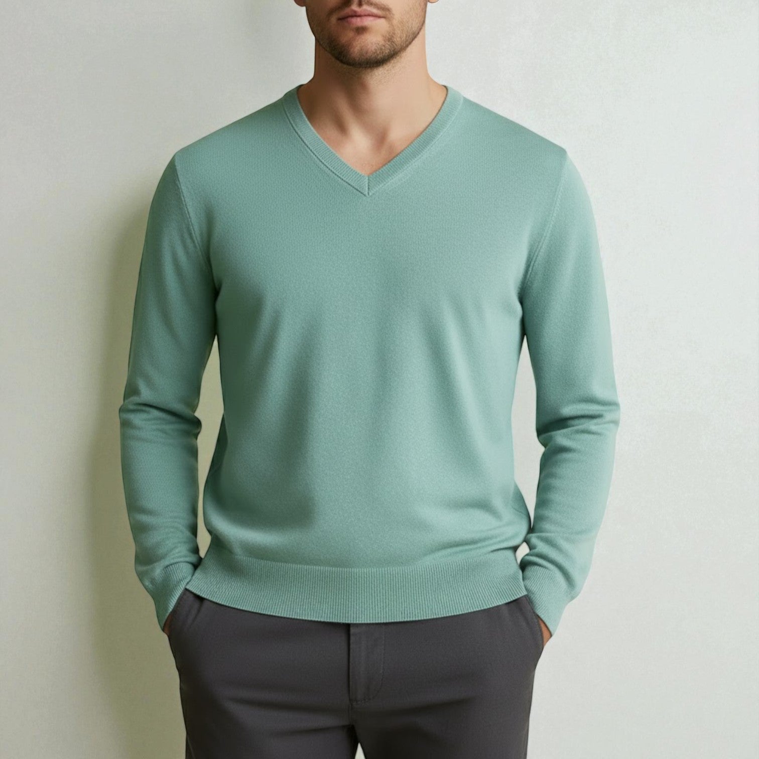 Bastien – Men's Wool V-Neck Sweater