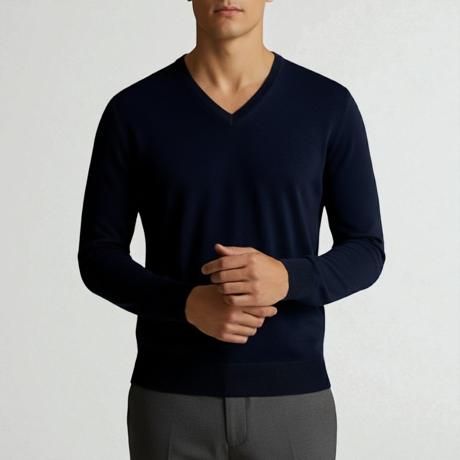 Bastien – Men's Wool V-Neck Sweater