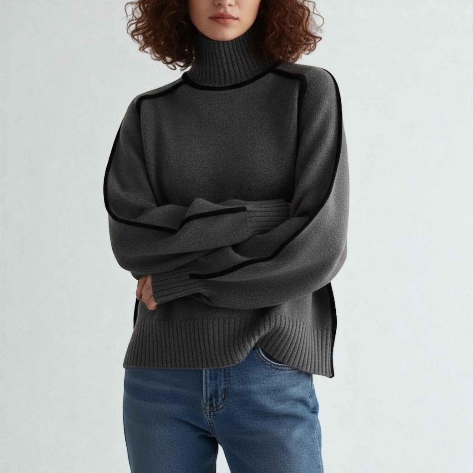 Maëlle – Women's Wool Sweater with Turtleneck
