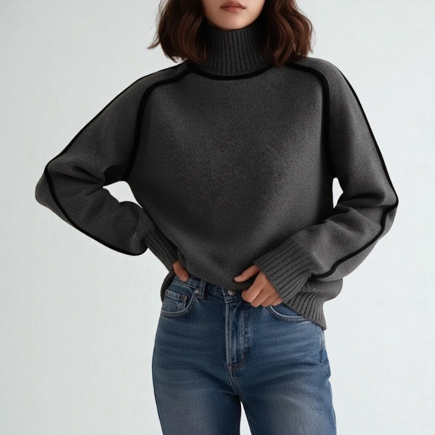 Maëlle – Women's Wool Sweater with Turtleneck